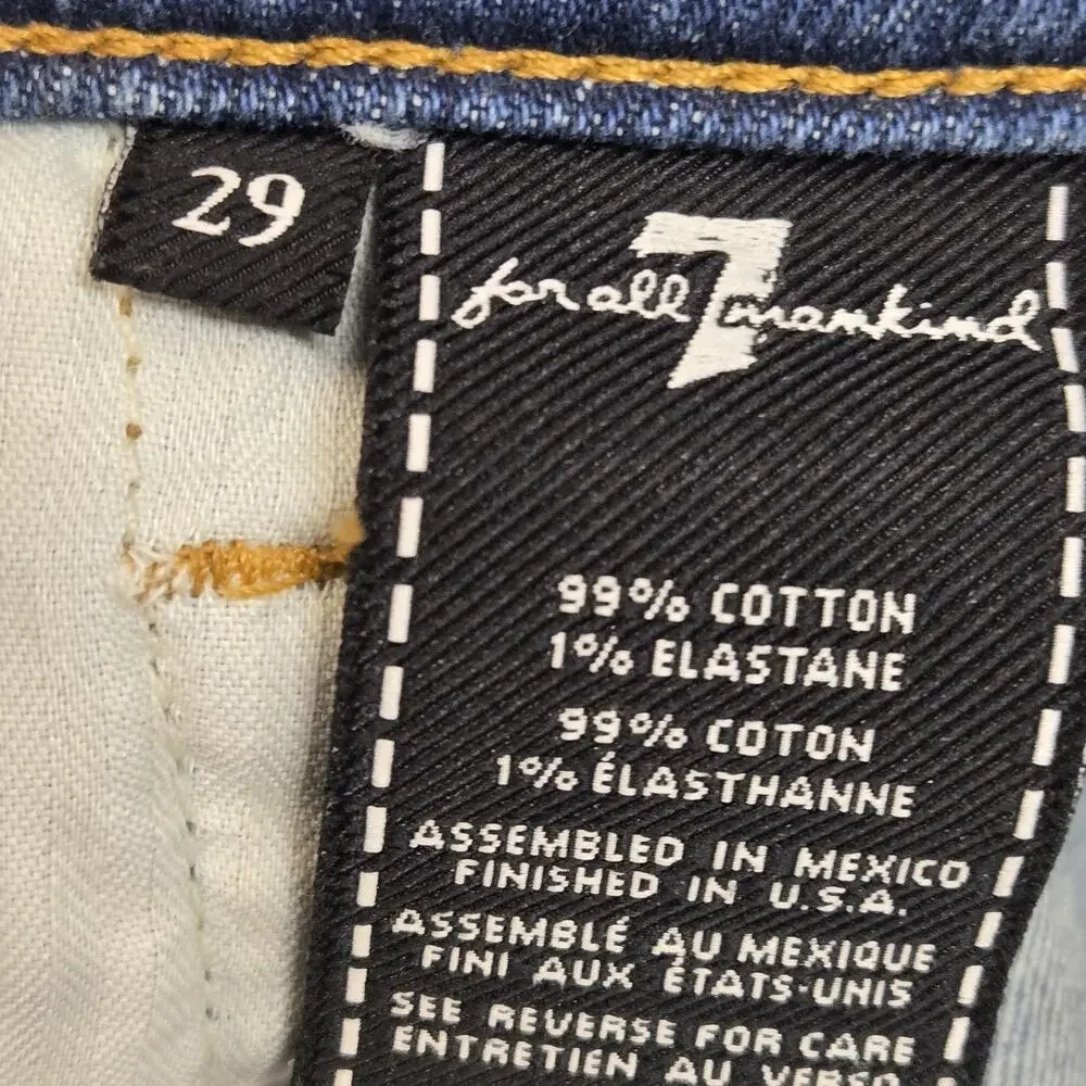 7 For All Mankind Jeans Womens 29 High Waist Cropped Straight Medium Wash Casual